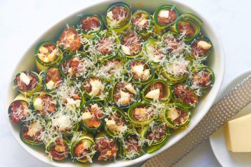 Zucchini-Cannelloni-Low-carb-Rezept-ohne-Getreide-getreidefrei-ketogen-Auflauf-Tomatensauce-Hackfleisch-italienisch
