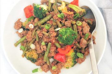Rezept-Hackfleisch-Gemüse-Pfanne-low carb-keto-ketogene Ernährung-Bohnen-Brokkoli-Paprika-gesund-paleo-glutenfrei-schnell-einfach-abendessen